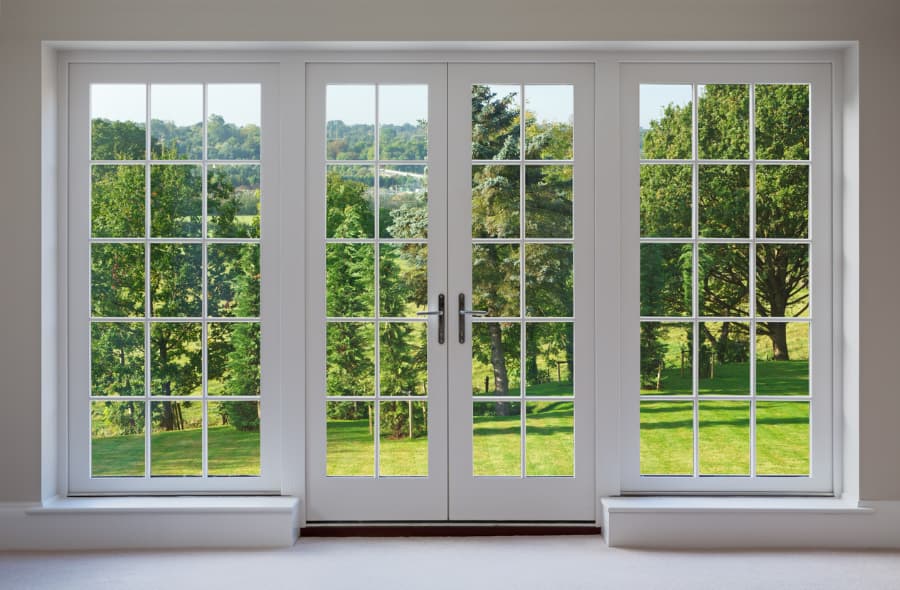 Large patio doors showcasing beautiful scenery